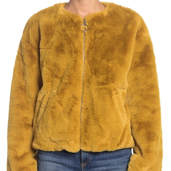 NWT:Ginger Sebby Faux Fur O-Ring Zip Jacket - Picture 4 of 4